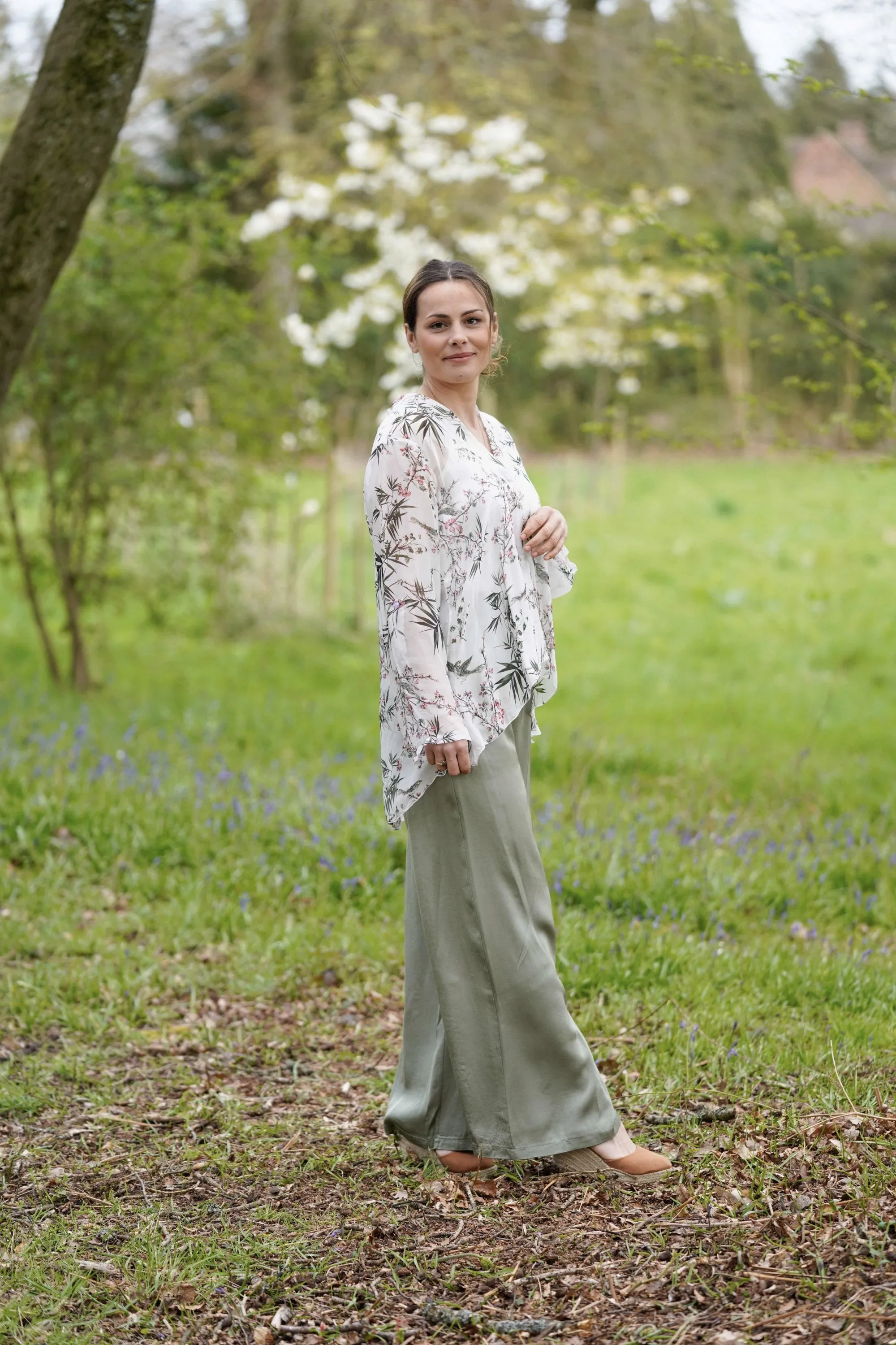 Elasticated Silk Trousers - Sophie