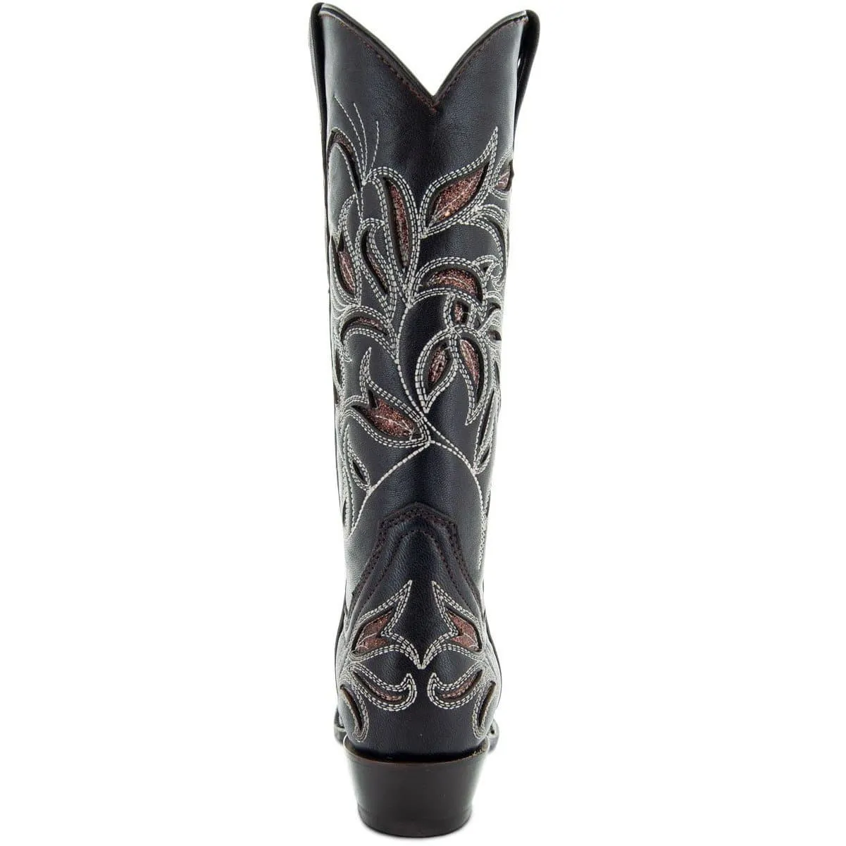 Brown Cowgirl Boots with Floral Embroidery for Women by Soto Boots - M50049