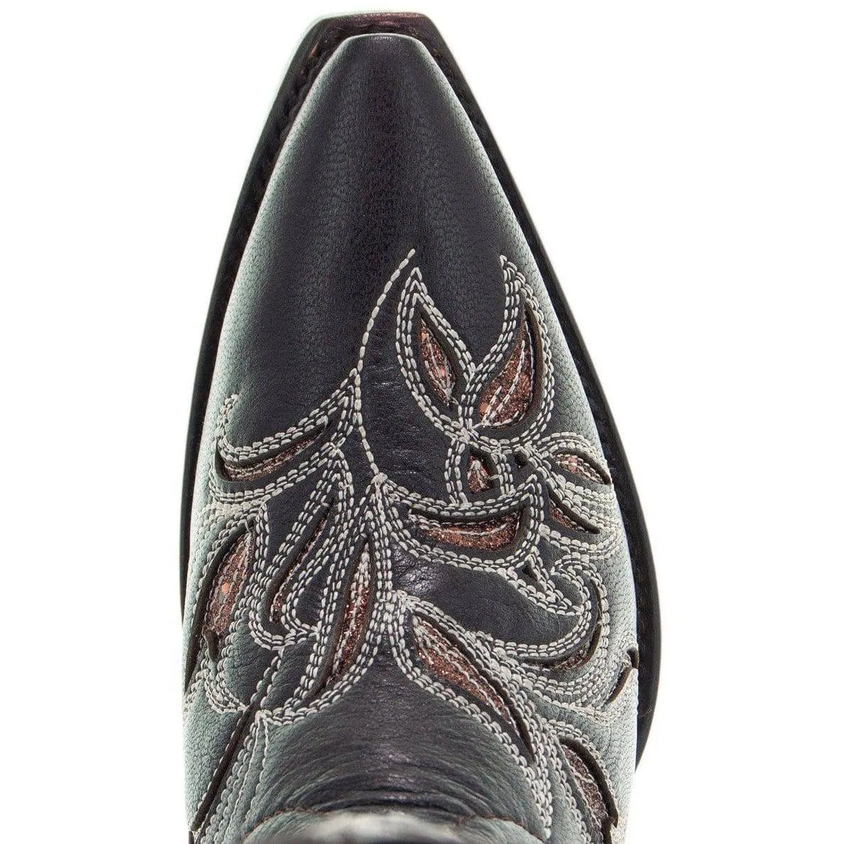 Brown Cowgirl Boots with Floral Embroidery for Women by Soto Boots - M50049