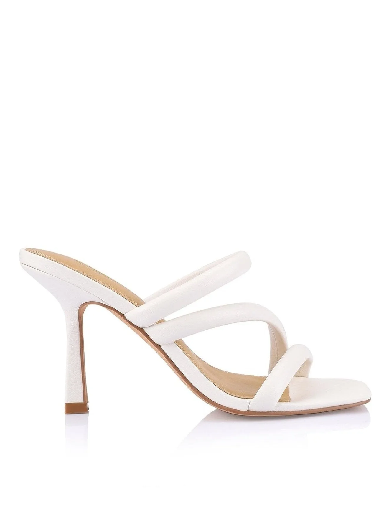 Spence Heeled Sandals in Chalk Leather