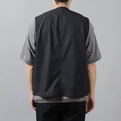 Still By Hand Organic Typewriter Loose Fit Vest Teal Bl