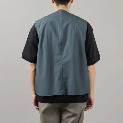 Still By Hand Organic Typewriter Loose Fit Vest Teal Bl