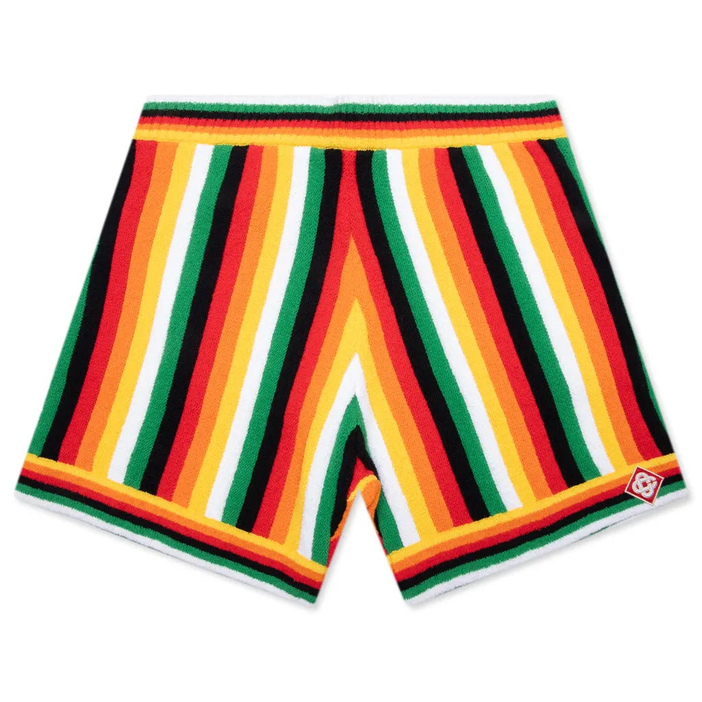 Striped Towelling Shorts - Multicolor