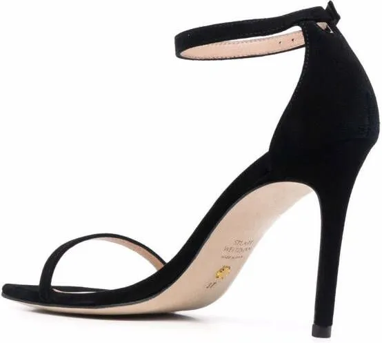 Stuart Weitzman Nudist Curve suede sandals in Black