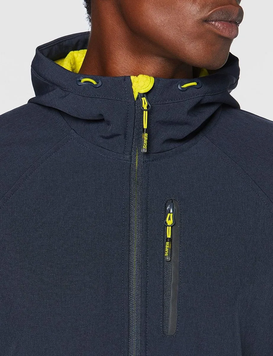 Navy Marl Dark Grey Superdry Classic Softshell Hooded Jacket