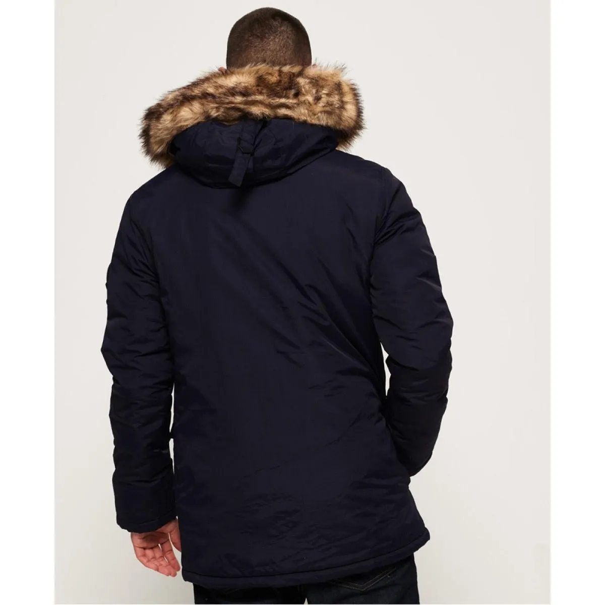 Winter Navy Hooded Puffer Jacket by Superdry