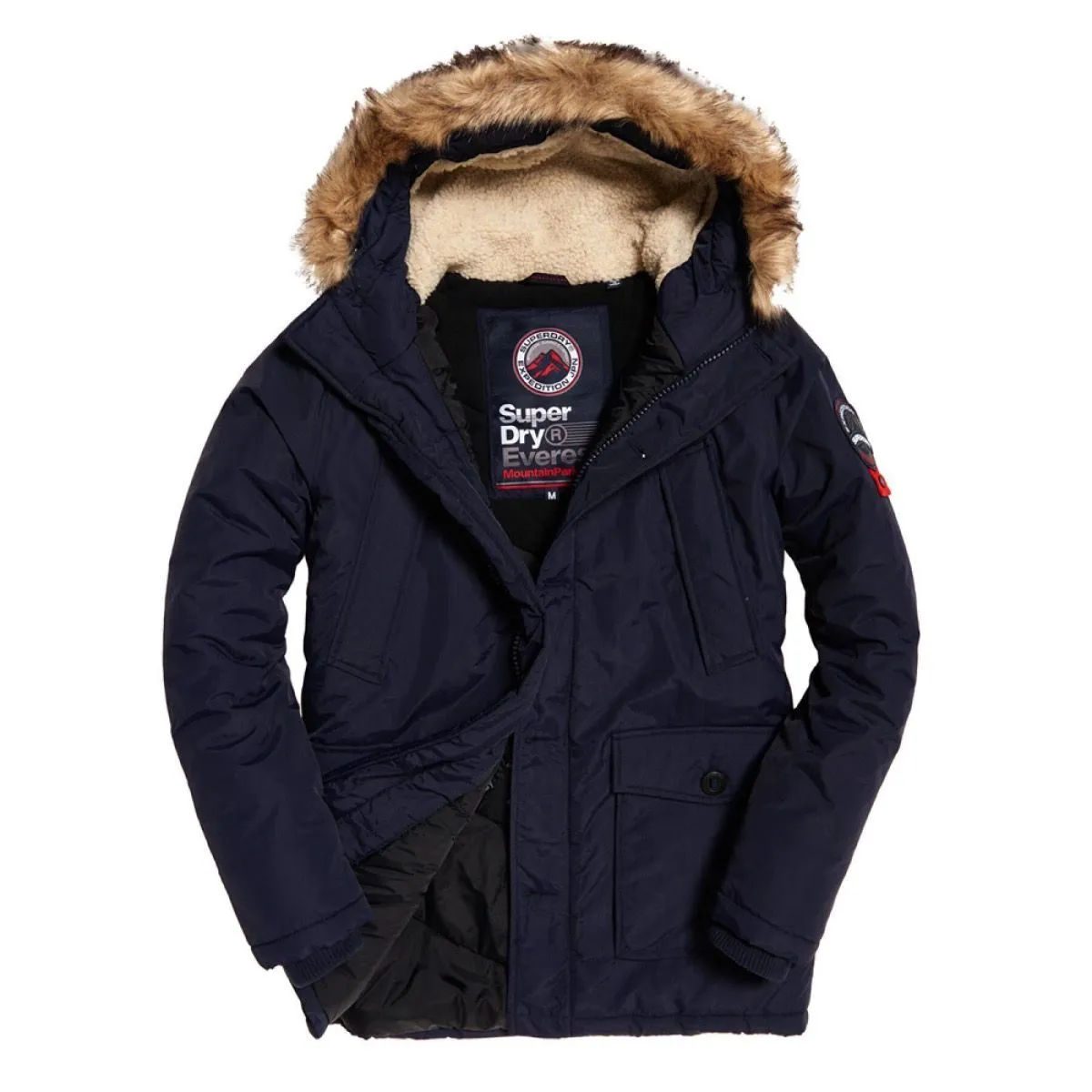 Winter Navy Hooded Puffer Jacket by Superdry