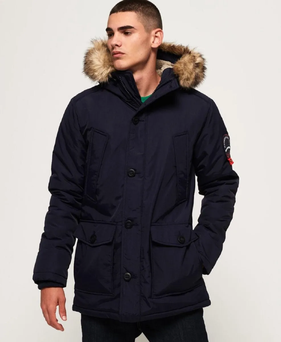 Winter Navy Hooded Puffer Jacket by Superdry