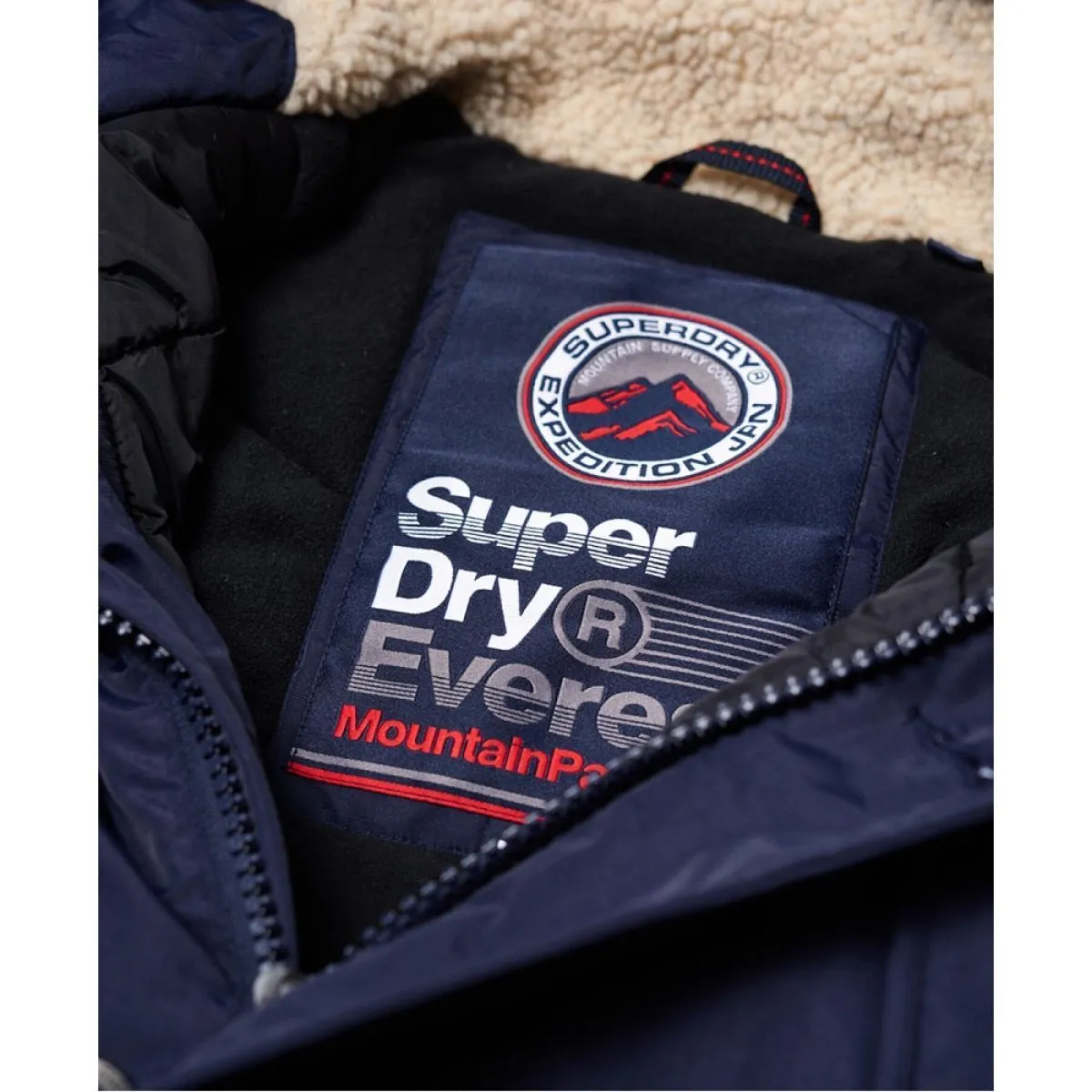 Winter Navy Hooded Puffer Jacket by Superdry