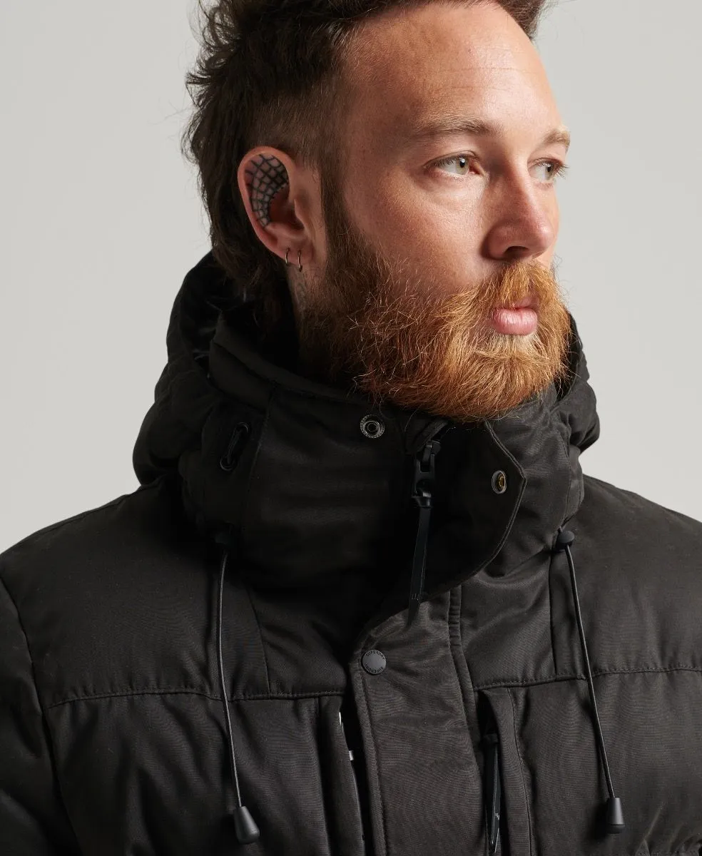 Black Expedition Parka Jacket by Superdry