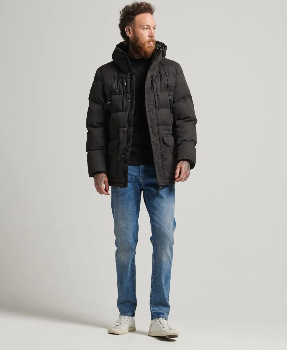 Black Expedition Parka Jacket by Superdry