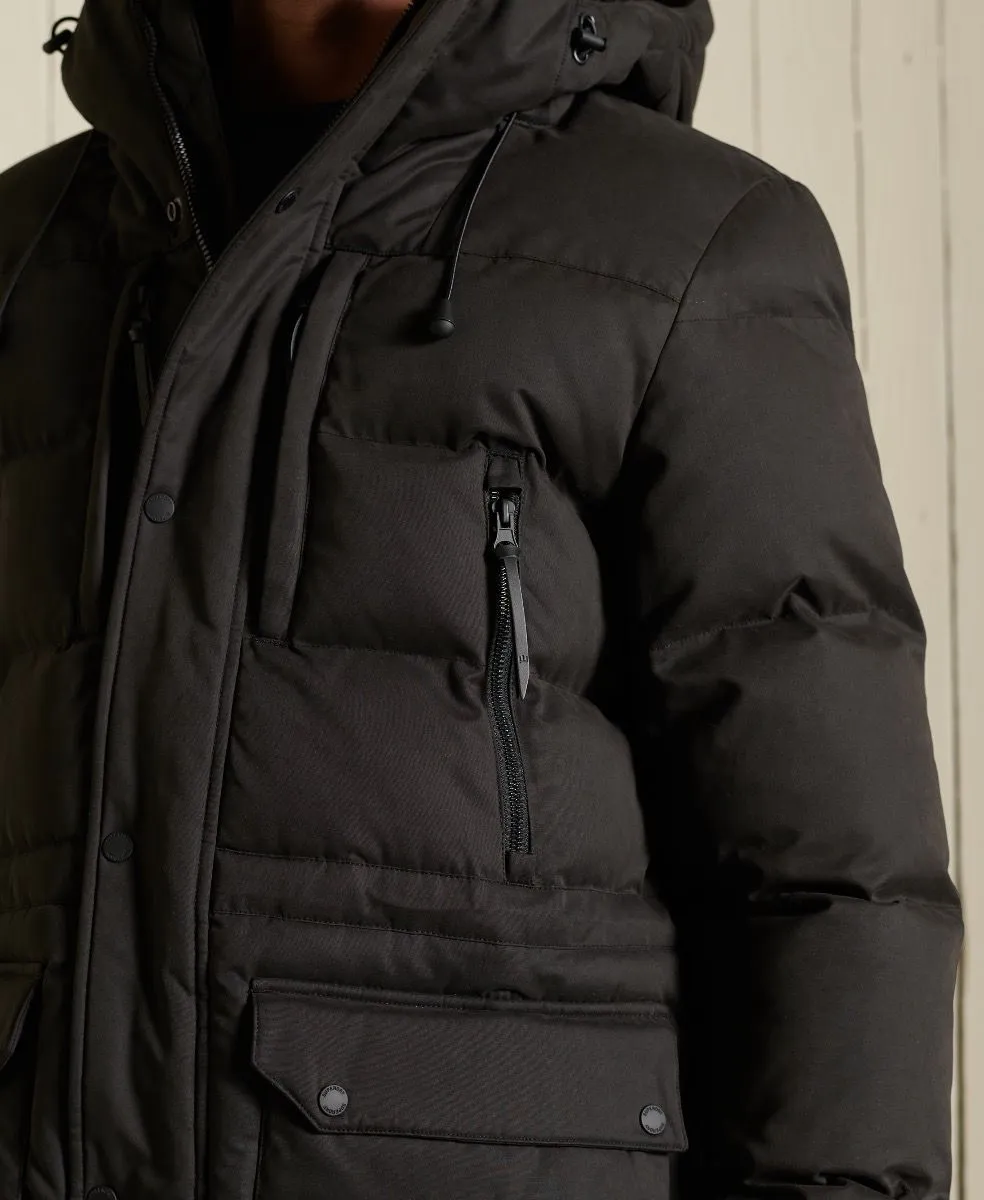 Black Expedition Parka Jacket by Superdry