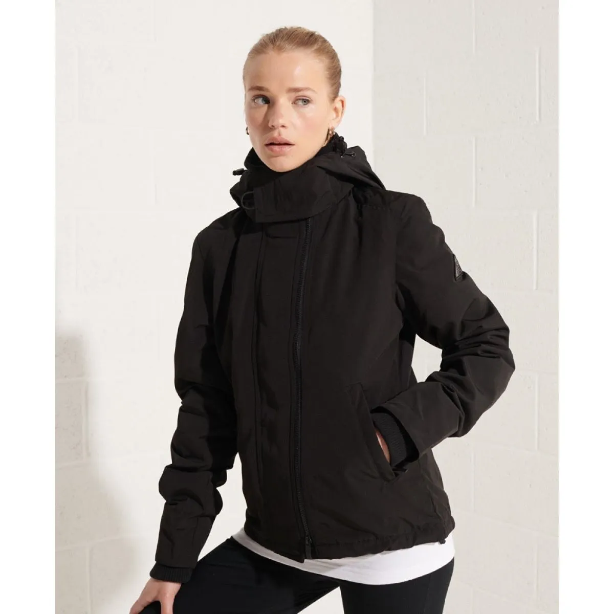 Black Superdry Ottoman Windcheater Jacket for Women