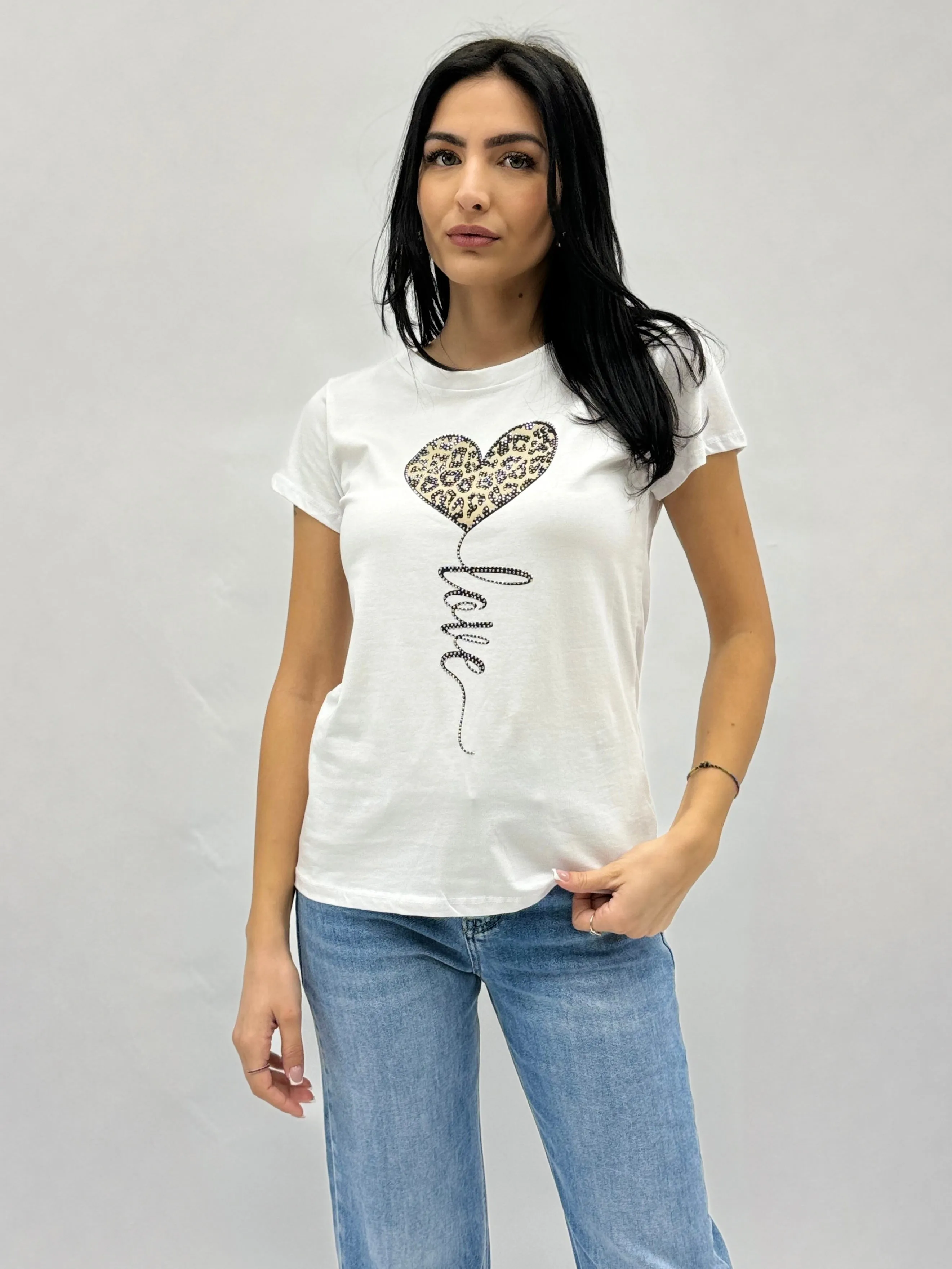 Women's Heart Print Love T-Shirt