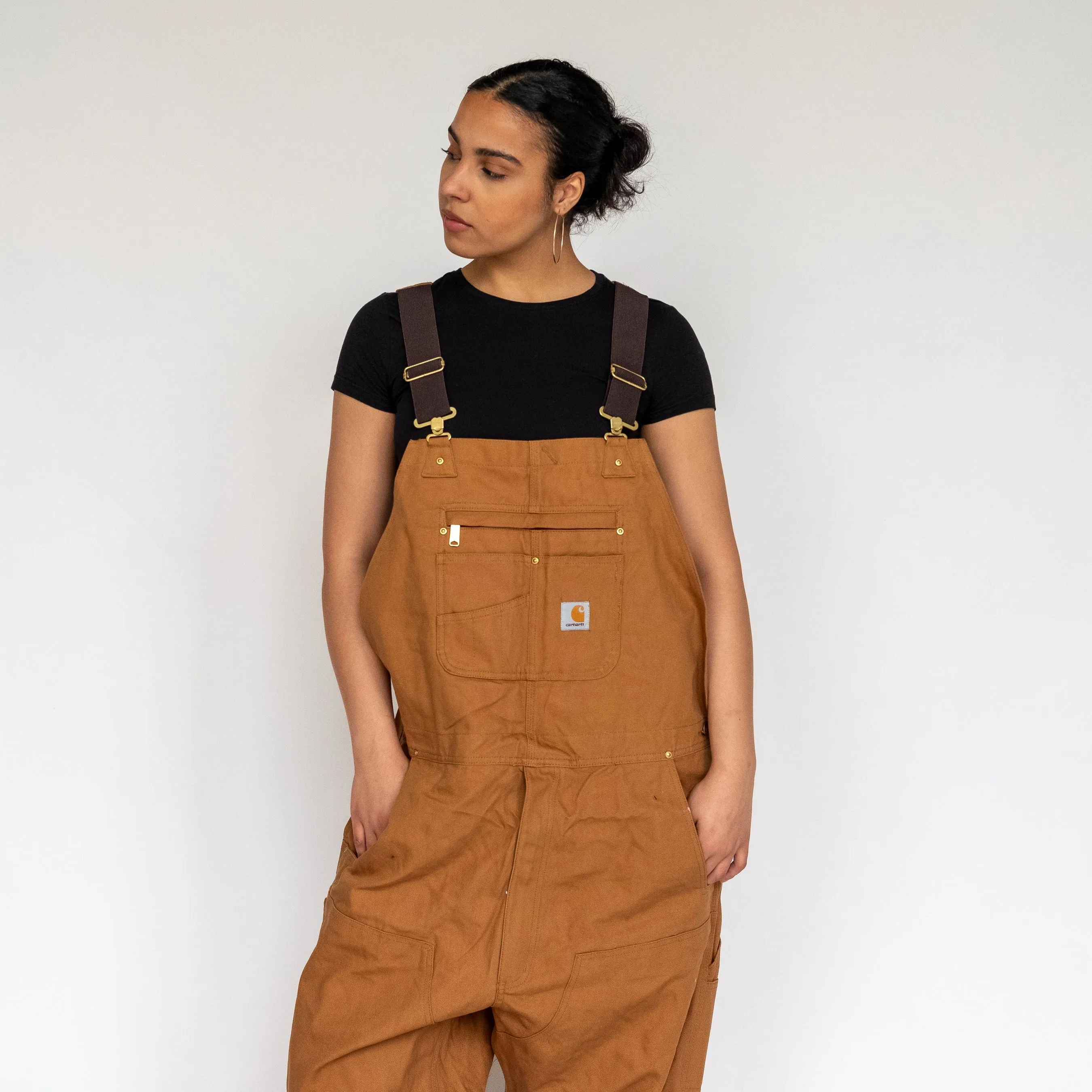 Tan y2ks Carhartt Deadstock Denim Baggy Dungarees (XL)