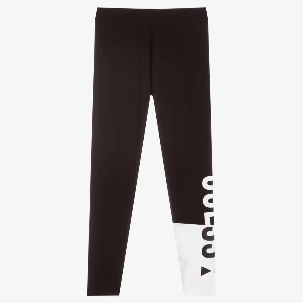 Youth Black Cotton Leggings