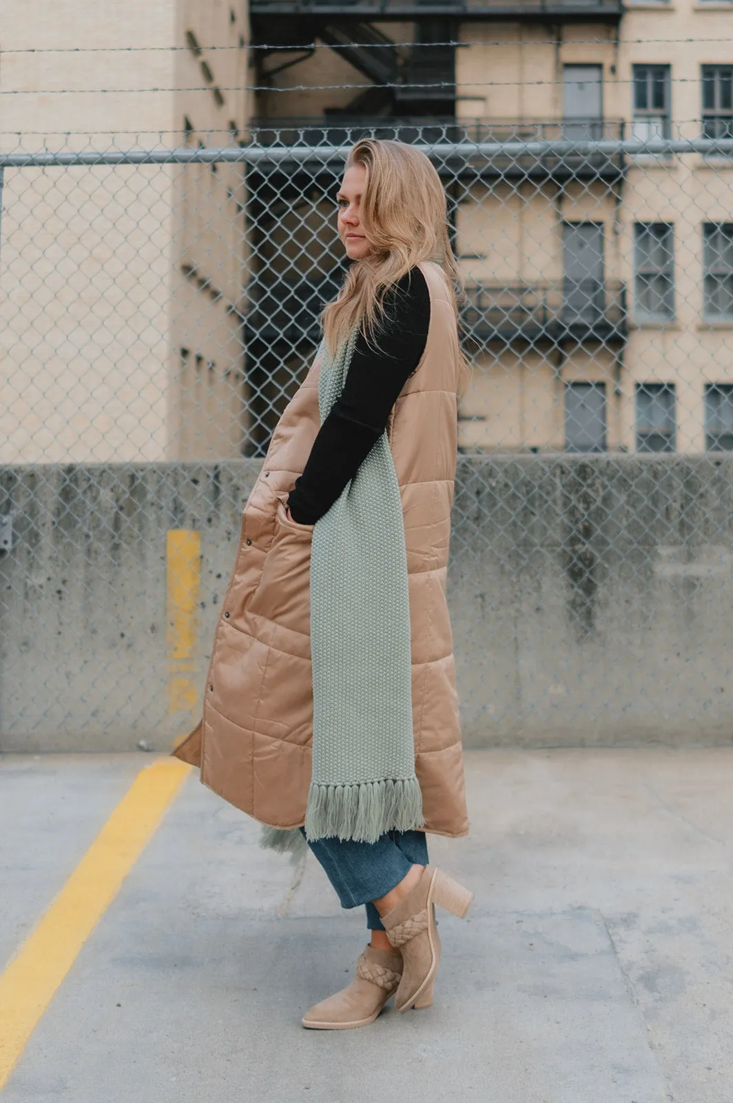 Winslow Blanket Scarf in Dusty Sage