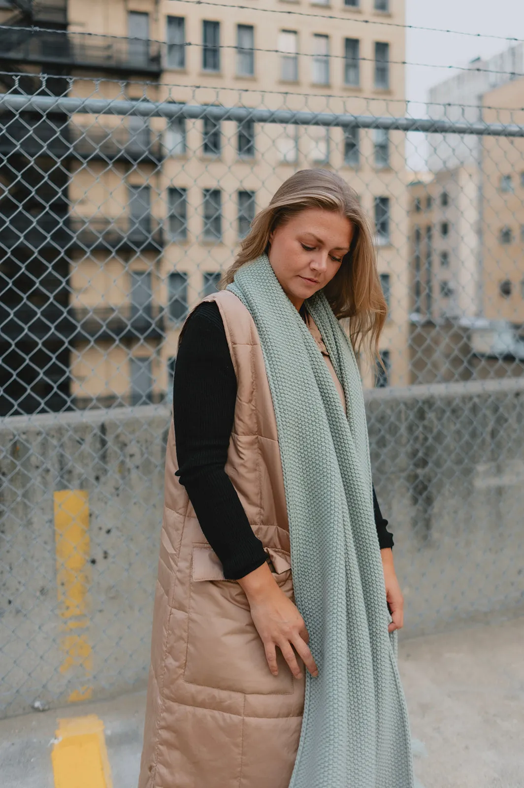 Winslow Blanket Scarf in Dusty Sage