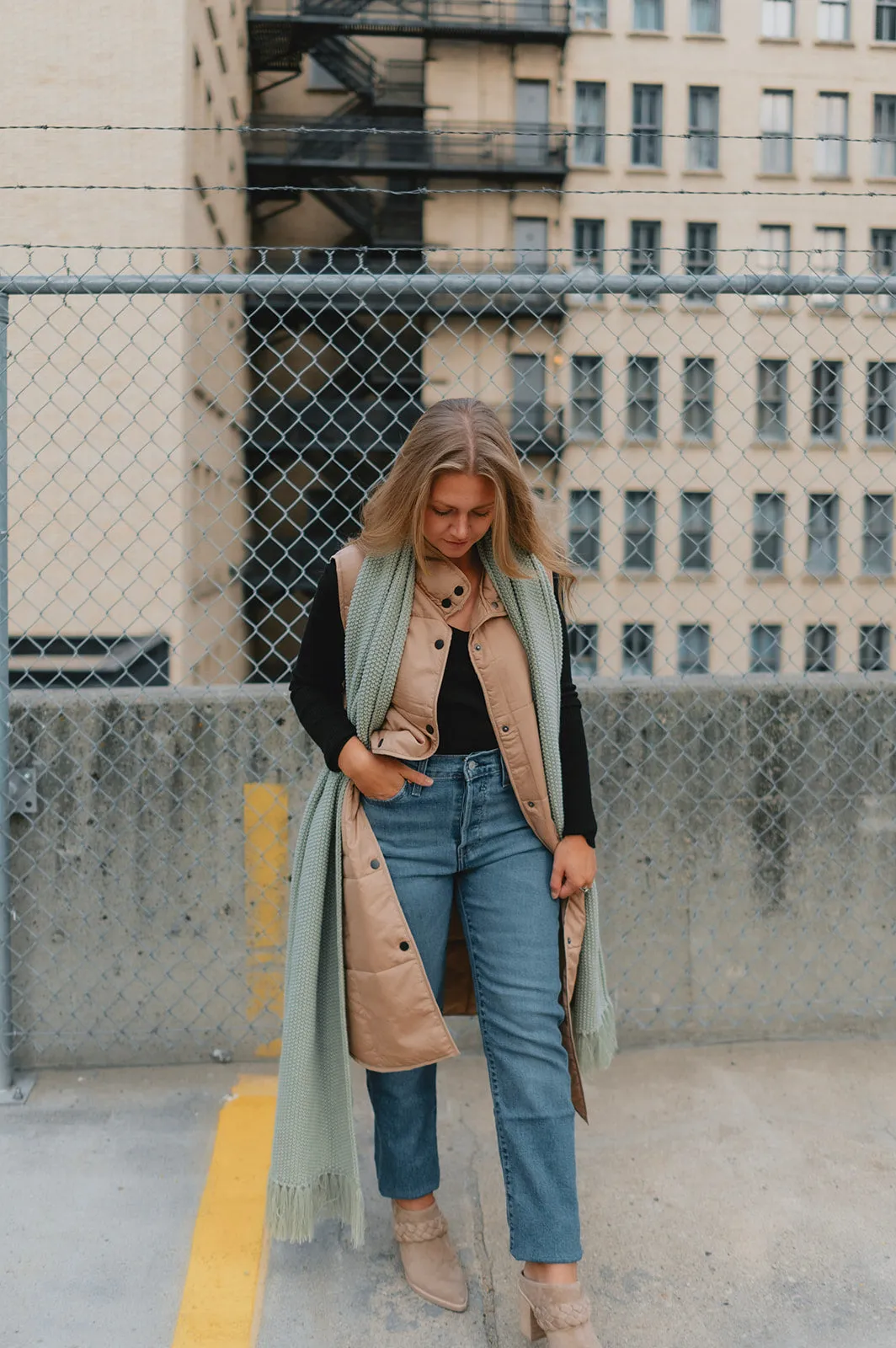 Winslow Blanket Scarf in Dusty Sage