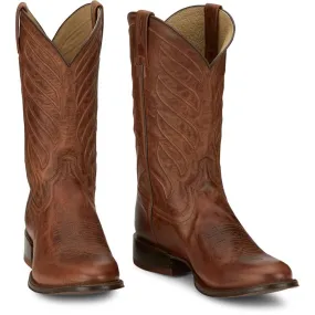 Tony Lama Men's Rich Mahogany Wide Round Toe Western Boots