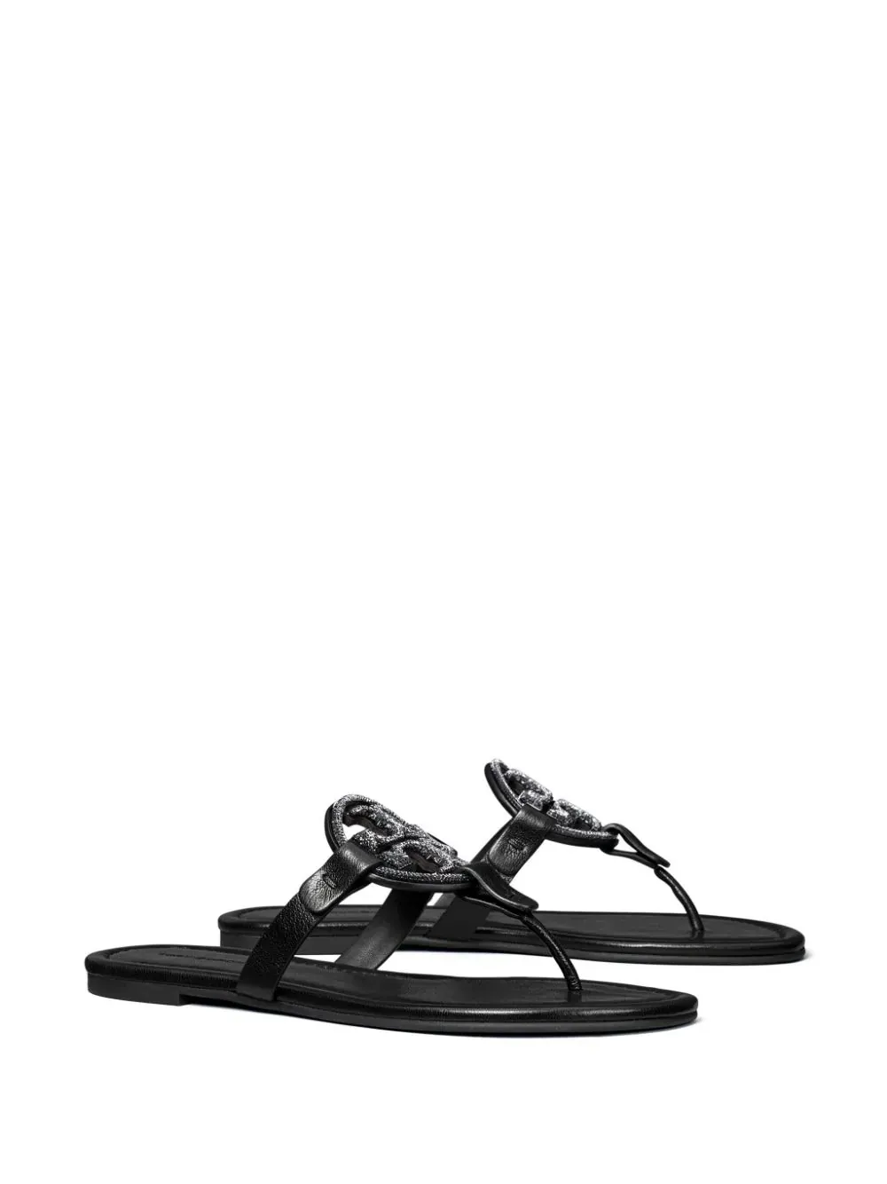 Tory Burch Black Miller Sandals with Pav?