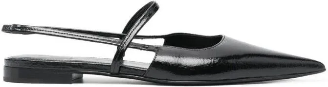 TOTEME The Sharp slingback flat sandals in Black