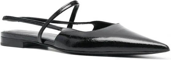 TOTEME The Sharp slingback flat sandals in Black