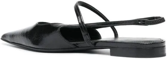 TOTEME The Sharp slingback flat sandals in Black