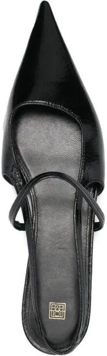 TOTEME The Sharp slingback flat sandals in Black