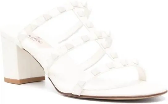 White Valentino Garavani Rockstud 60mm Leather Sandals