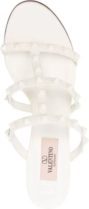 White Valentino Garavani Rockstud 60mm Leather Sandals