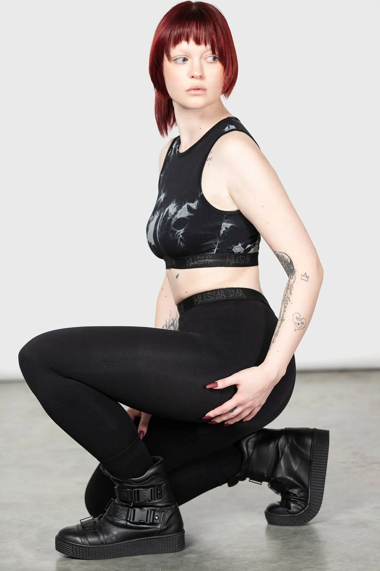 Vampire Themed High-Waisted Leggings with Side Panels