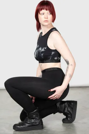 Vampire Themed High-Waisted Leggings with Side Panels