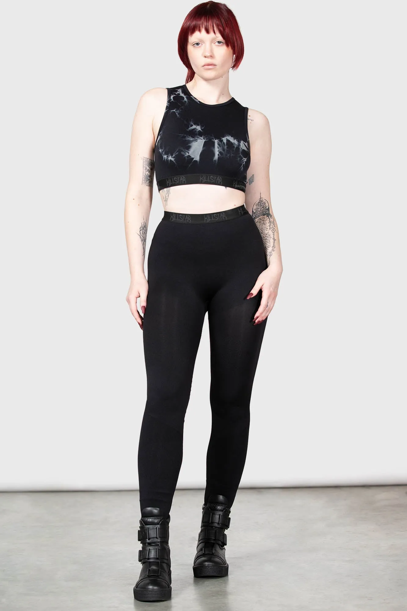 Vampire Themed High-Waisted Leggings with Side Panels