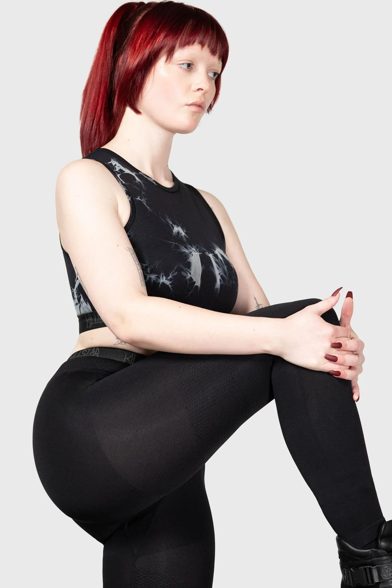 Vampire Themed High-Waisted Leggings with Side Panels