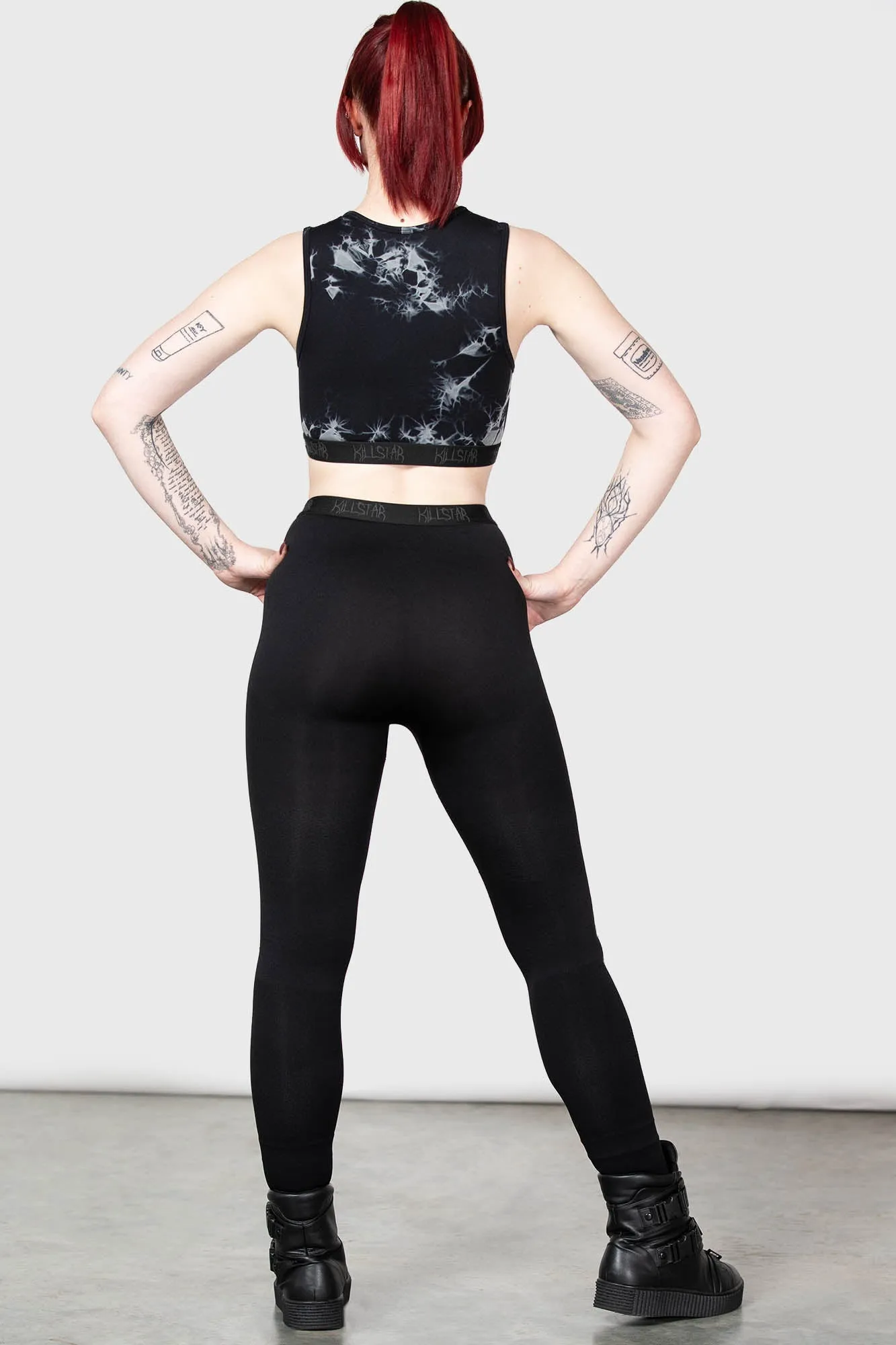 Vampire Themed High-Waisted Leggings with Side Panels