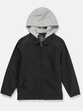 Volcom Korman Hood Boys Jacket (Age 8-14) Black - Kids Outerwear