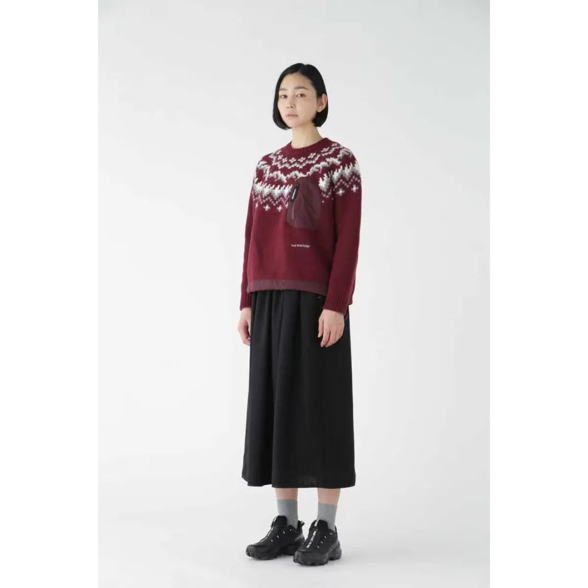 Warm Lopi Knit Sweater in Bordeaux for Women