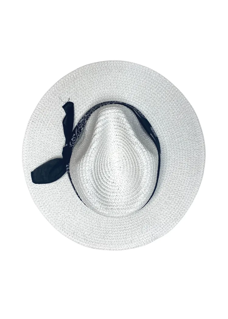 White Austin Bandana Hat - Final Sale