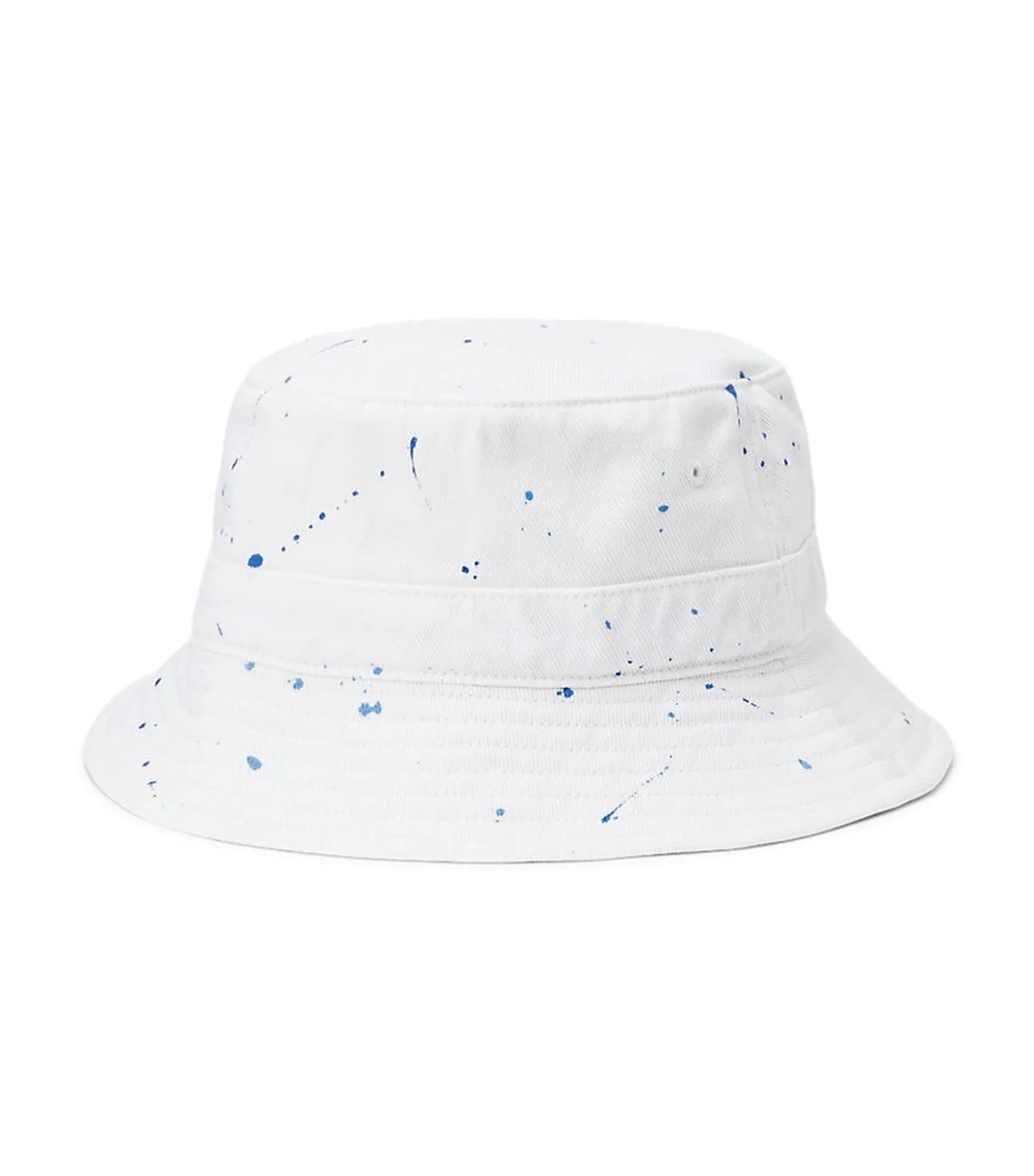 White Paint-Splatter Polo Bear Bucket Hat for Men