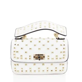 White Studded Crossbody Bag Clutch