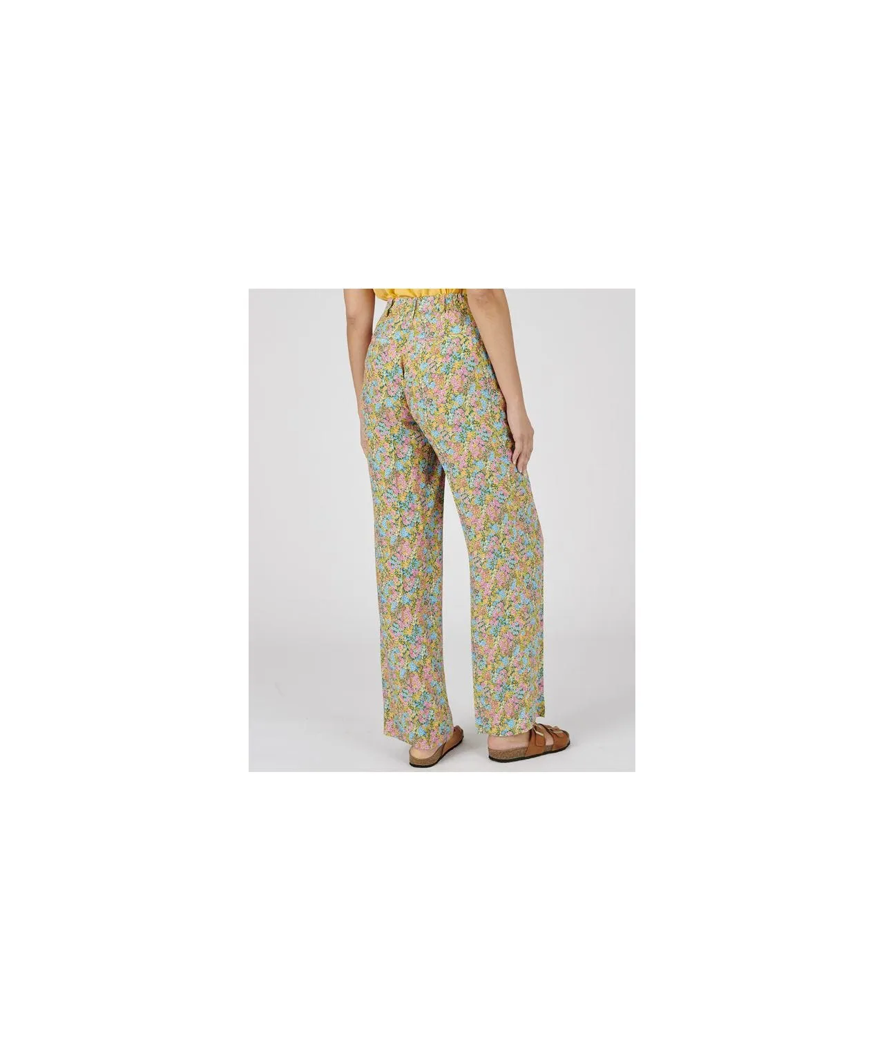 Wide Leg Printed Trousers;