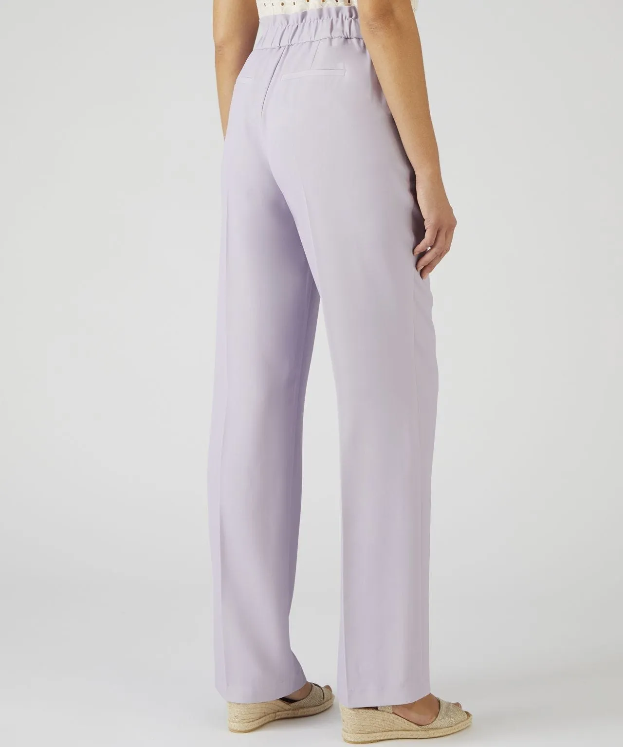 Wide Leg Pull-On Trousers