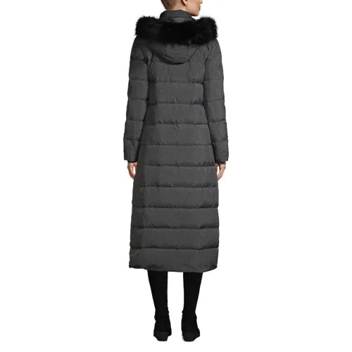 Maxi Down Coat with Hood for Women