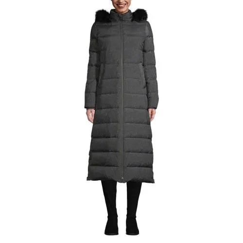 Maxi Down Coat with Hood for Women