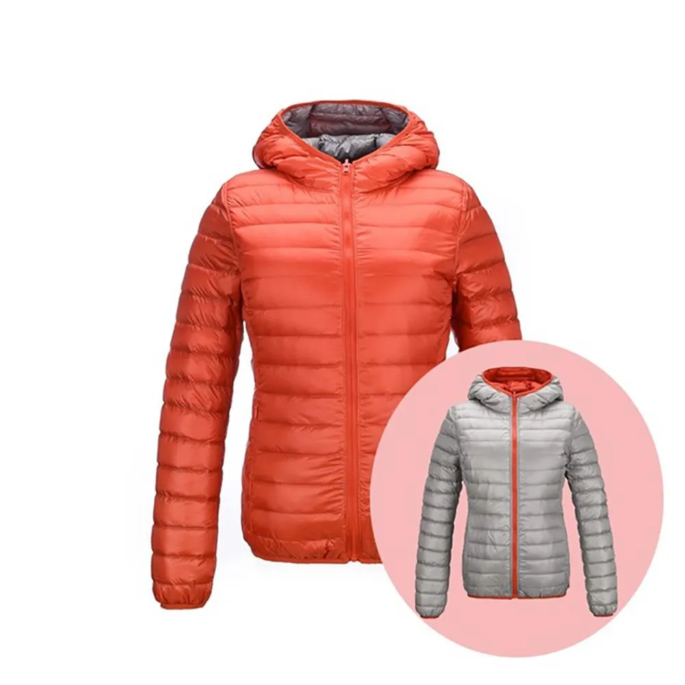 Women's Lightweight Down Jacket - Large Size - Ultra Warm - Double-Sided - Feather Coat