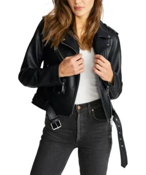 Women's Vegan Leather Moto Jacket